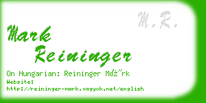 mark reininger business card